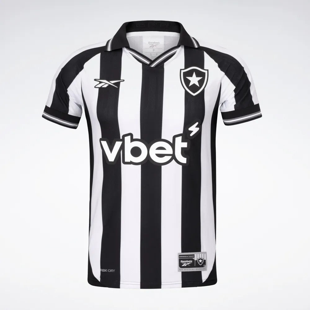 Camisa Botafogo Home 2025/26 - Torcedor Reebok Masculino - Preto e Branco