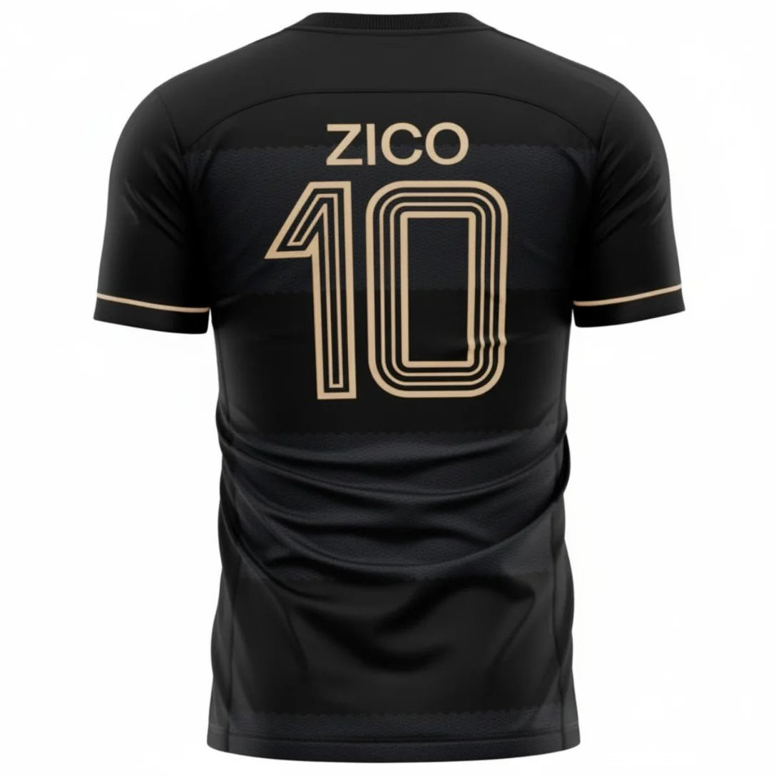 Camisa Flamengo Volta Zico Preta/Dourada Oficial