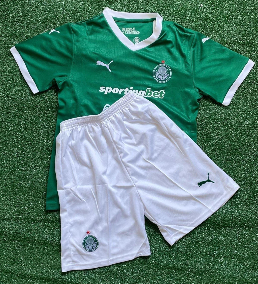Conjunto Infantil Palmeiras I Puma 25/26 Camisa+Shorts - Verde