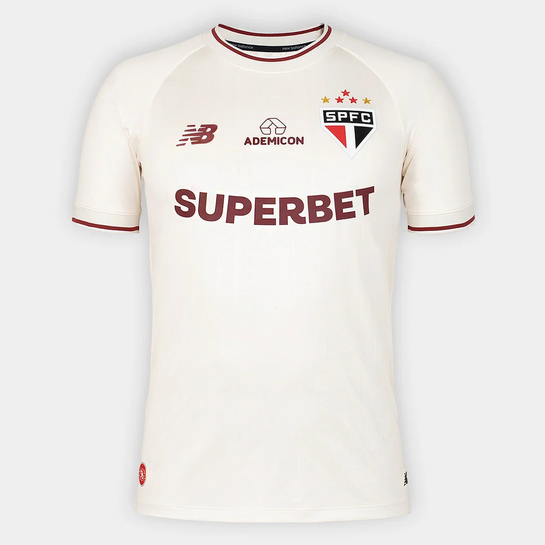 Camisa do São Paulo III 26/27 Masculina - Off White+Vinho