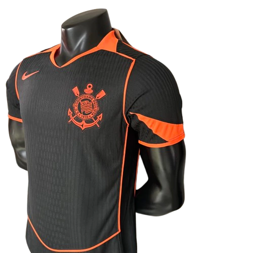 Camisa Timão Third 2025/26 Versão Jogador Nike Masculino - Preto e Laranja