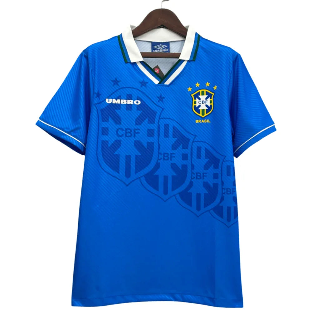 Camisa Futebol Brasil Retrô II Copa do Mundo 1994 Azul Masculina