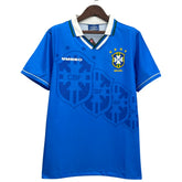Camisa Futebol Brasil Retrô II Copa do Mundo 1994 Azul Masculina
