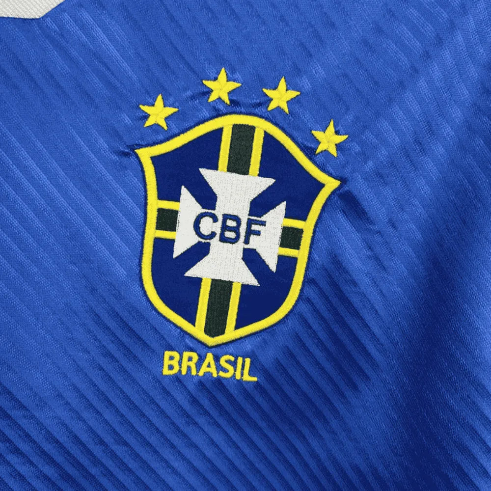 Camisa Futebol Brasil Retrô II Copa do Mundo 1994 Azul Masculina