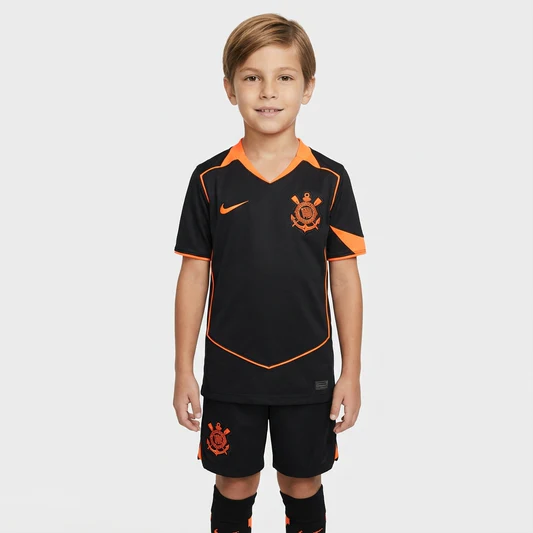 Conjunto Infantil Corinthians III Nike 25/26 Camisa+Shorts