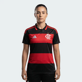 Camisa Flamengo I 26/27 s/n Torcedor Adidas Feminina - Vermelho+Preto