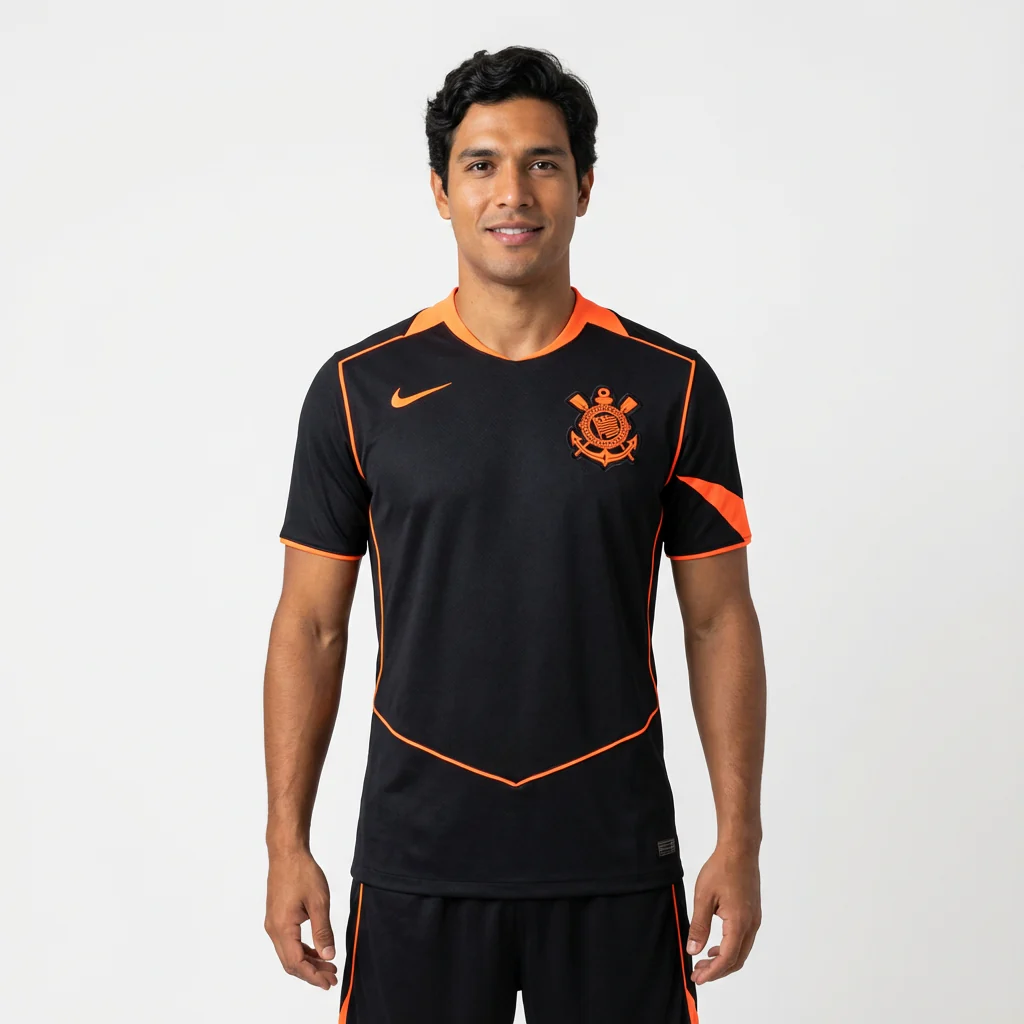Camisa Corinthians Nike Total 90 III 2025/26 Torcedor Pro Masculina - Preto+Laranja