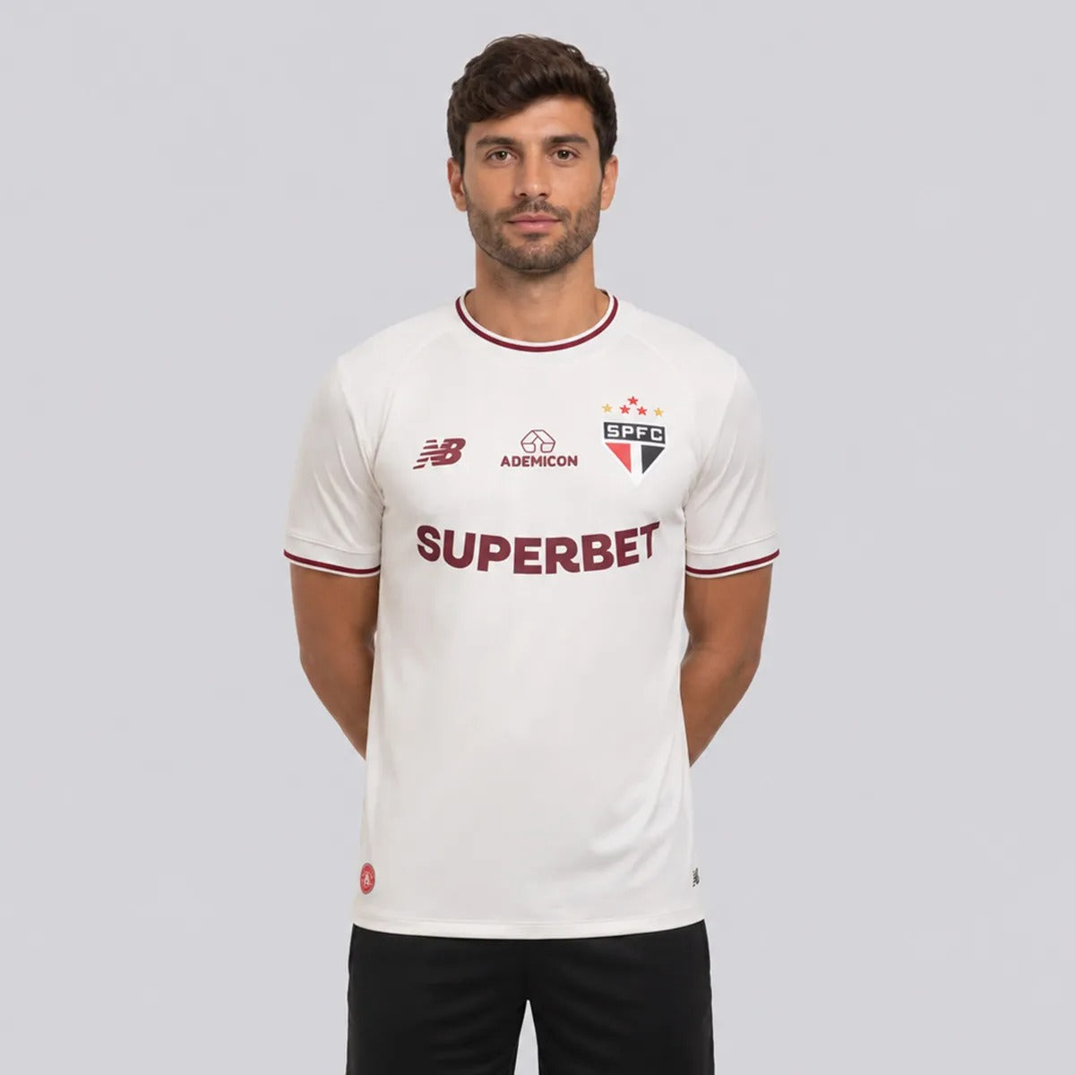 Camisa do São Paulo III 26/27 Masculina - Off White+Vinho