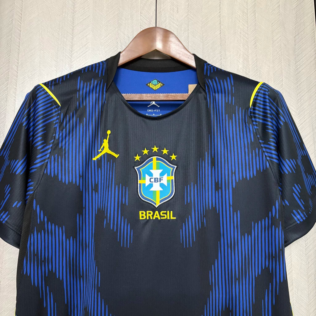 Camisa Seleção Brasileira Copa 2026 - Masculina - Modelo Torcedor - Azul e Preta